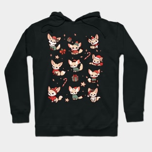 Festive Fennec Foxes - Cute Christmas Pattern Hoodie